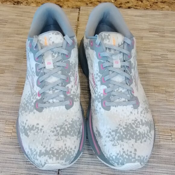 Brooks Ghost 15 Womens Running Shoes White/Oyster/Oriole Size 10.5 - Picture 6 of 15